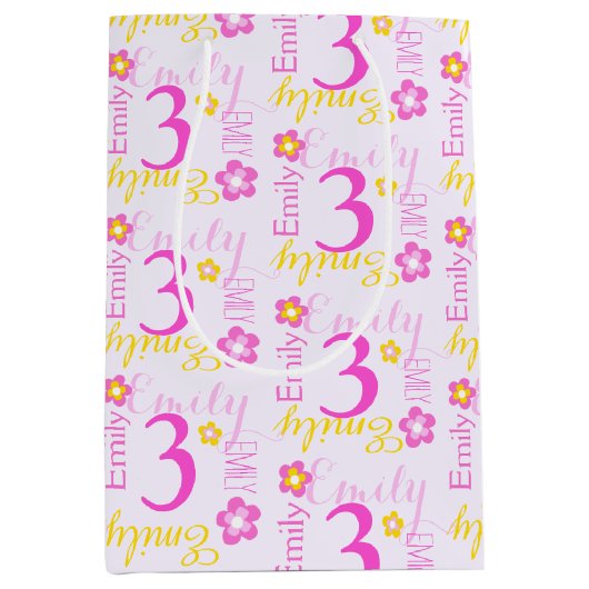 3ème Sac nommé fait sur commande jaune rose de (Devant)