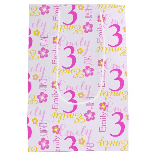 3ème Sac nommé fait sur commande jaune rose de (Dos)