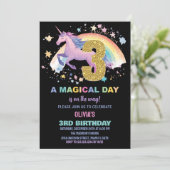 3ème Unicorn Invitations d'anniversaire (Debout devant)