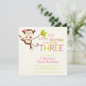 3èmes invitations de fête d'anniversaire de singe (Debout devant)
