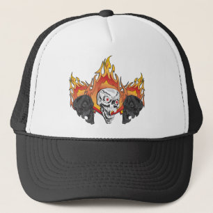 3flaming skulls kopiëren trucker pet
