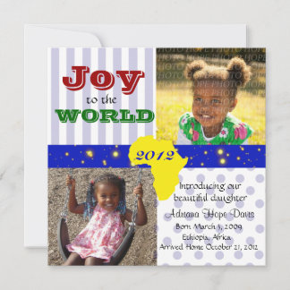 3Foto Joy to the World Africa Adoption Card Feestdagenkaart