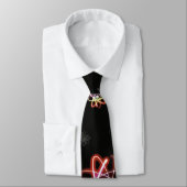 (3h01) atomes rougeoyants colorés - cravate noire (Attaché)