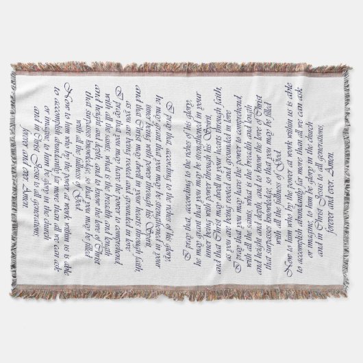 3h16 d'Ephesians - couverture de jet de 21 prières (Devant)