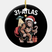 3I Atlas Glitch Style Sci Fi Retro Space Funny Keramisch Ornament (Achterkant)