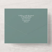 3in1 Greenery Eucalyptus Arch Wedding RSVP All In One Uitnodiging (Achterkant)