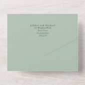 3in1 Mountain Forest Bomen Bruiloft RSVP All In One Uitnodiging (Achterkant)