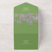 3in1 Wisteria Floral Green Wedding Invitation RSVP (Dehors)