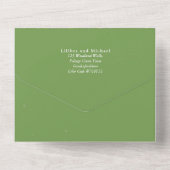 3in1 Wisteria Floral Green Wedding Invitation RSVP (Verso)