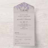 3in1 Wisteria Sand Floral Wedding Invitation RSVP (À l'intérieur)