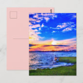 3NOUVELLE CARTE POSTALE LAKE SUNSET (Devant / Derrière)