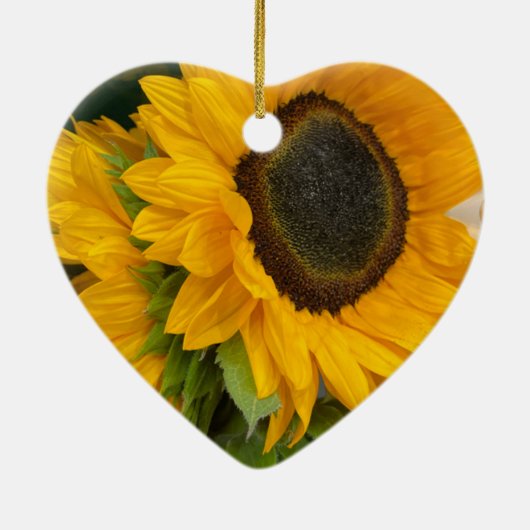 3rd Anniversary Editable Sunflower Keramisch Ornament (Achterkant)