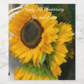 3rd Anniversary Sunflower Wijn Etiket (Enkel label)