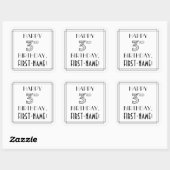 3RD BIRTHDAY, Art Deco Style, aangepaste naam Vierkante Sticker (Vel)