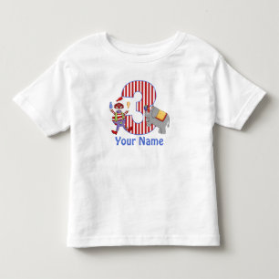 3rd Birthday Circus Gepersonaliseerd T-shirt