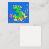 3rd Birthday. Dinosaur Design. My third birthday.  Notitiekaartje (Voorkant / Achterkant)