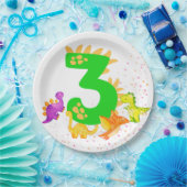 3rd Birthday. Dinosaur Design. My third birthday.  Papieren Bordje (Feest)