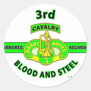 3RD GEARMOREERD CAVALRY REGIMENT "RAVE RIFLES" RONDE STICKER