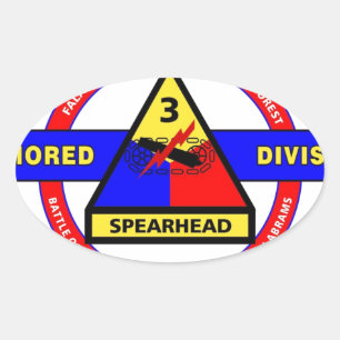 3RD GEARMOREERDE AFDELING "SPEARHEAD-DERDE HERD" OVALE STICKER