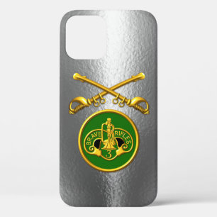 3rd Gepantserde Cavalerie Gekruiste Sabels Metaal iPhone 12 Hoesje