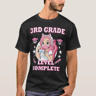 3rd grade level complete funny gaming graduation a t-shirt