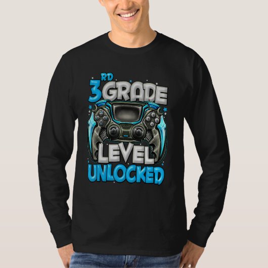 3rd Grade Level Unlocked Game On 3rd Grade Back To T-shirt (Voorkant)