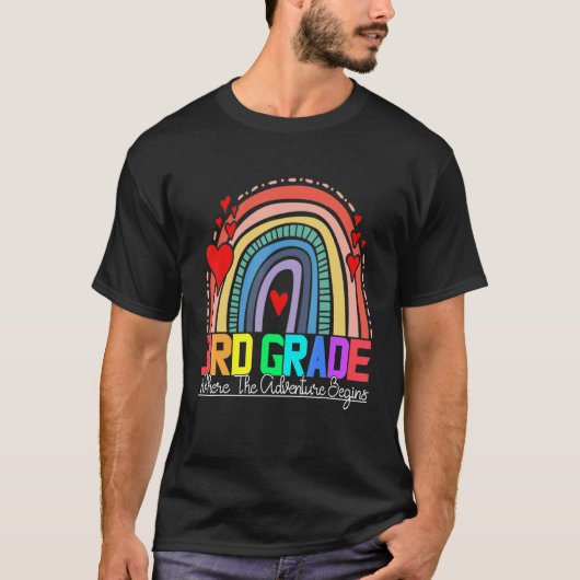 3rd grade rainbow leopard teacher team third grade t-shirt (Voorkant)
