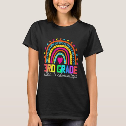 3rd grade rainbow leopard teacher team third grade t-shirt (Voorkant)