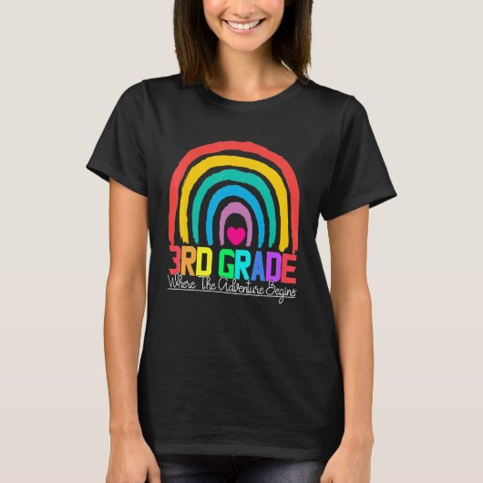 3rd grade rainbow leopard teacher team third grade t-shirt (Voorkant)