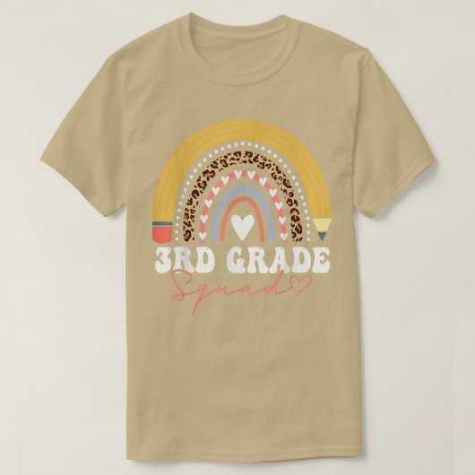 3rd grade Rainbow teacher team Third grade squad g T-shirt (Design voorkant)
