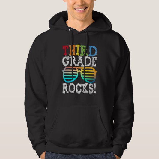 3rd Grade Rocks Third Grade Squad Back To School T Hoodie (Voorkant)
