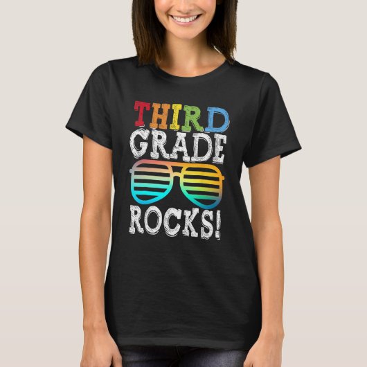 3rd Grade Rocks Third Grade Squad Back To School T T-shirt (Voorkant)