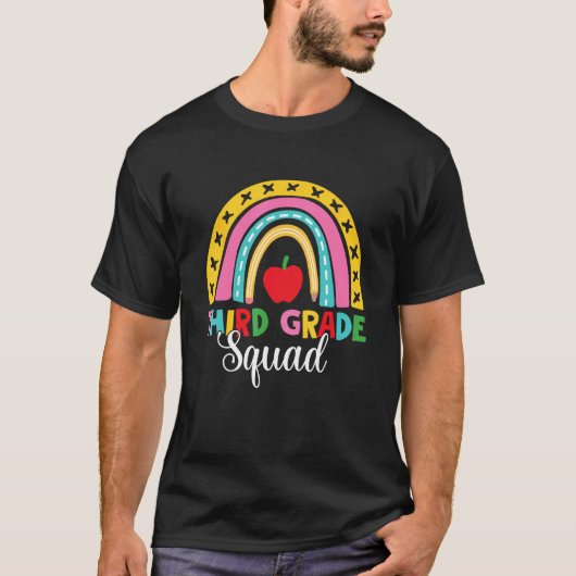 3rd Grade Squad Back To School Rainbow Teachers T-shirt (Voorkant)