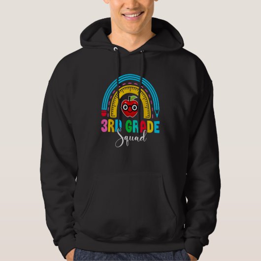 3rd Grade Squad Back To School Rainbow Teachers Th Hoodie (Voorkant)