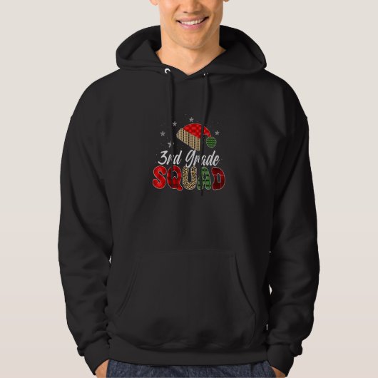 3rd Grade Squad Group Matching Christmas Pajama Pa Hoodie (Voorkant)