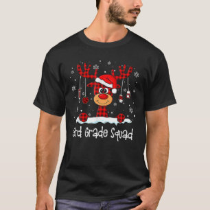 3Rd Grade Squad Pset Reindeer Santa Hat Teacher C T-shirt