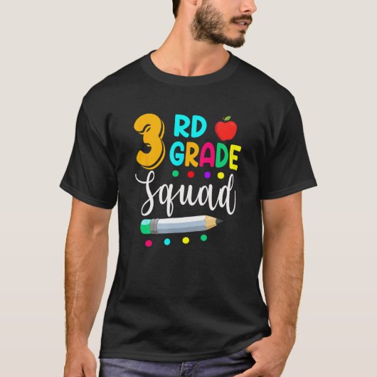 3rd Grade Squad  Teacher Student Team Back To Scho T-shirt (Voorkant)