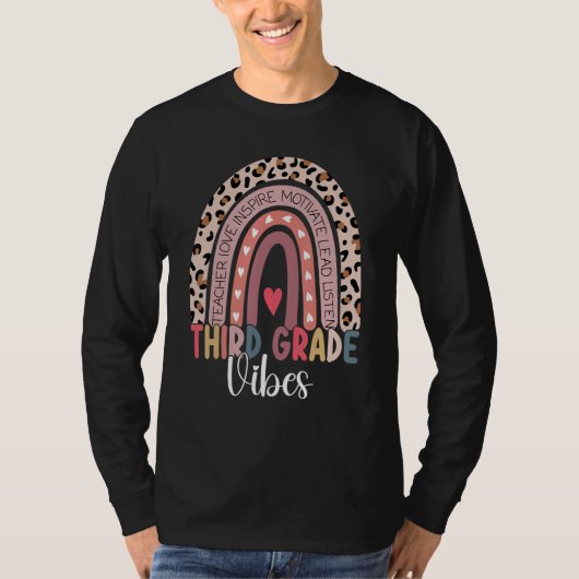 3rd Grade Vibes Rainbow Leopard Third Grade Teache T-shirt (Voorkant)