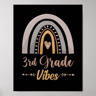 3rd Grade Vibes Rainbow Third Grade Back to School Poster