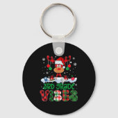 3rd Grade Vibes Teacher Buffalo Red Plaid Reindeer Sleutelhanger (Voorkant)