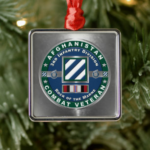3rd ID Infanteriedivisie Kerst Afghanistan Vet Metalen Ornament