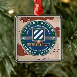 3rd ID Infanteriedivisie Kerst Desert Storm Metalen Ornament