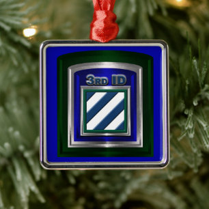 3rd ID Infanteriedivisie Kerst Metalen Ornament