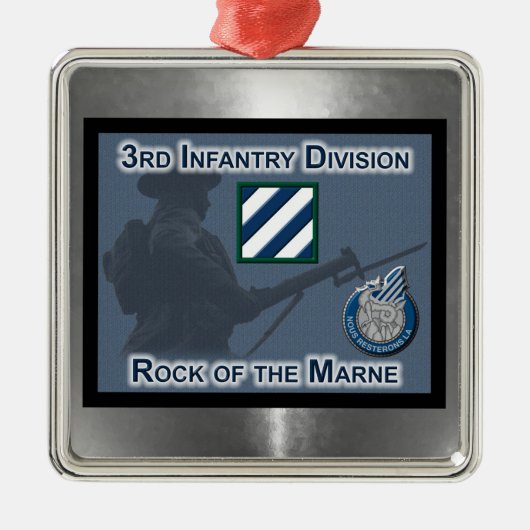 3rd ID Infantry Division Christmas Metalen Ornament (Voorkant)