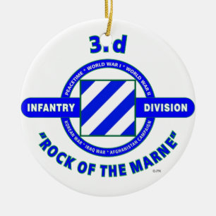 3RD INFANTRY DIVISION"ROCK OF THE MARNE" KERAMISCH ORNAMENT