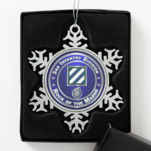 3rd Infantry Division Tin Sneeuwvlok Ornament