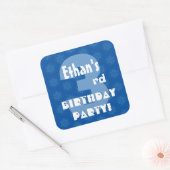 3rd Kids Verjaardagsfeestje Aangepaste Naam Vierkante Sticker (Envelop)