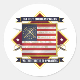 3rd Michigan Cavalry Ronde Sticker