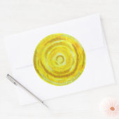 3rd-solar plexus chakra-#2 geel kunstwerk ronde sticker (Envelop)