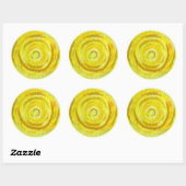 3rd-solar plexus chakra-#2 geel kunstwerk ronde sticker (Vel)